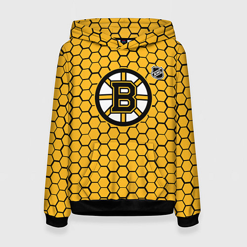 Женская толстовка Бостон Брюинз - желтые соты / 3D-Черный – фото 1