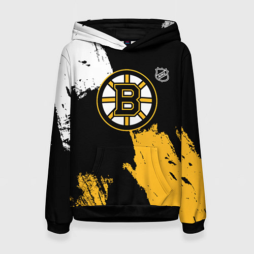 Женская толстовка Бостон Брюинз - разлитая краска / 3D-Черный – фото 1