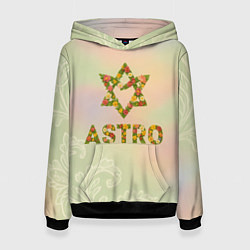 Толстовка-худи женская Логотип Astro цветочный, цвет: 3D-черный