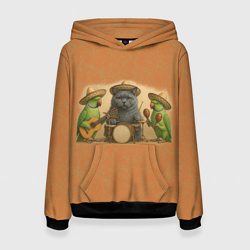 Женская толстовка Надежды маленький оркестрик в оранжевом / 3D-Черный – фото 1