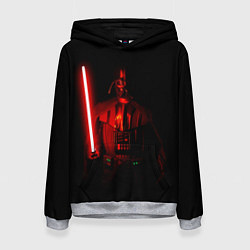Толстовка-худи женская Вейдер в темноте с мечом, цвет: 3D-меланж