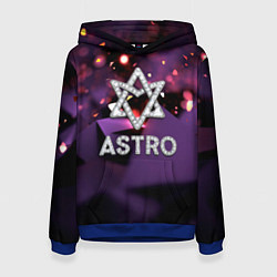 Толстовка-худи женская Astro логотип группы из кристаллов, цвет: 3D-синий