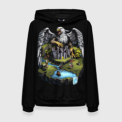 Толстовка-худи женская Королевский грифон замка - Герои Меча и Магии 3, цвет: 3D-черный