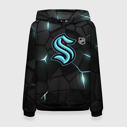 Женская толстовка Сиэтл Кракен - НХЛ хоккей / 3D-Черный – фото 1