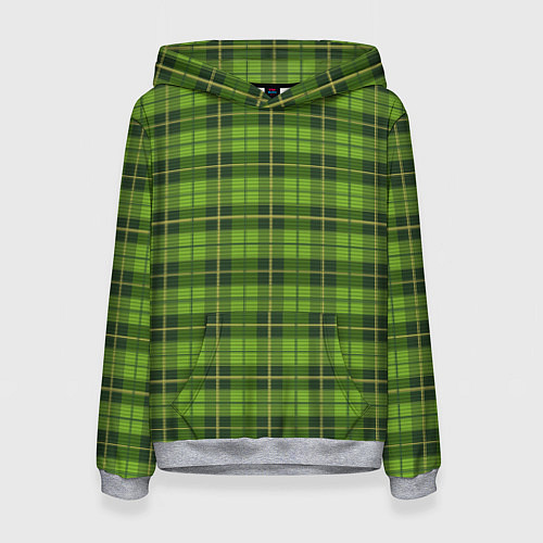 Женская толстовка Зеленый тартан / 3D-Меланж – фото 1