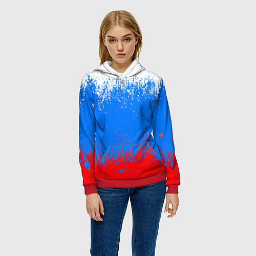 Женская толстовка Патриот - флаг / 3D-Красный – фото 3