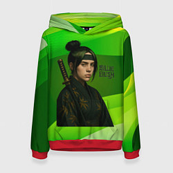 Толстовка-худи женская Билли Айлиш в стиле ниндзи, цвет: 3D-красный
