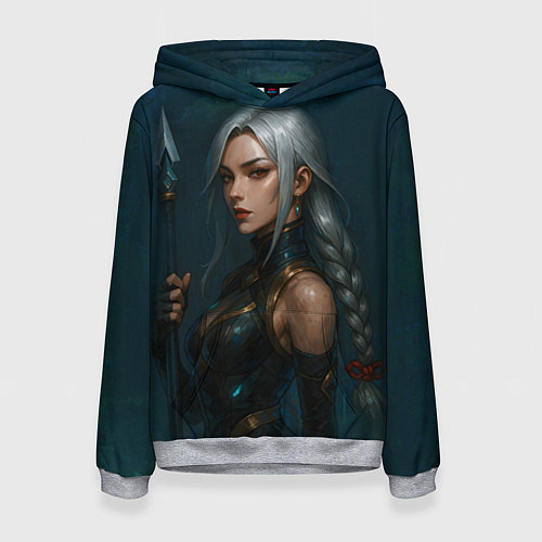 Женская толстовка Девушка с копьем китайский стиль / 3D-Меланж – фото 1