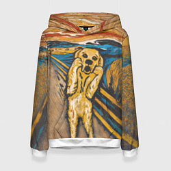 Толстовка-худи женская Крик - Пёс, цвет: 3D-белый