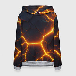 Толстовка-худи женская Молнии и черные объемные плиты, цвет: 3D-меланж