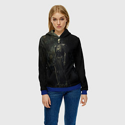 Толстовка-худи женская Командир скелетов, цвет: 3D-синий — фото 2