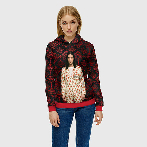 Женская толстовка Bones в костюме с розами / 3D-Красный – фото 3
