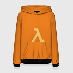 Толстовка-худи женская Half-Life orange, цвет: 3D-черный