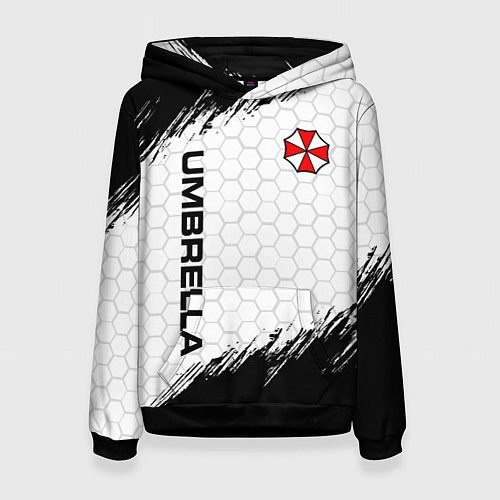 Женская толстовка Амбрелла - белые соты / 3D-Черный – фото 1