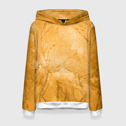 Толстовка-худи женская Абстракция - bright yellow, цвет: 3D-белый