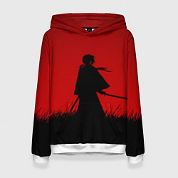 Толстовка-худи женская Самурай в пути, цвет: 3D-белый