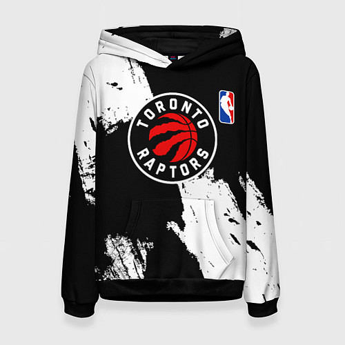 Женская толстовка Торонто Рэпторс - черно белые брызги / 3D-Черный – фото 1