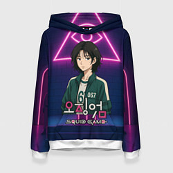 Толстовка-худи женская Игрок 067 аниме стиль, цвет: 3D-белый