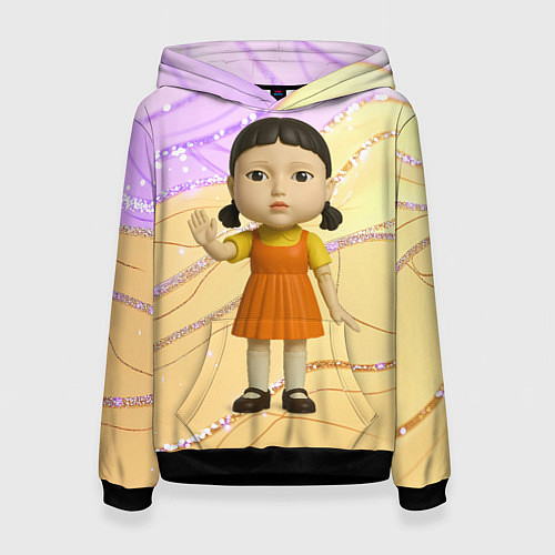 Женская толстовка Игра в кальмара - кукла в стойке ожидания / 3D-Черный – фото 1