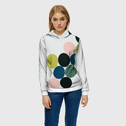 Толстовка-худи женская Кластер чил - абстракция, цвет: 3D-белый — фото 2
