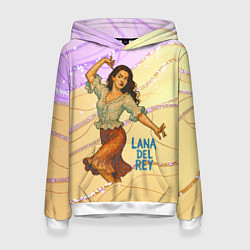 Толстовка-худи женская Lana Del Rey танцует, цвет: 3D-белый