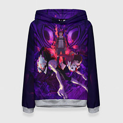 Толстовка-худи женская Дандадан - Злой глаз, цвет: 3D-меланж