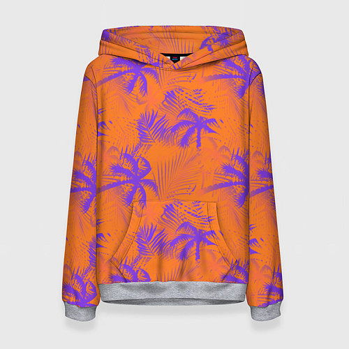 Женская толстовка Palm orange / 3D-Меланж – фото 1