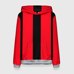 Толстовка-худи женская Color black red line, цвет: 3D-меланж