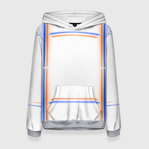 Женская толстовка Neon white orange blue / 3D-Меланж – фото 1
