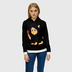 Толстовка-худи женская Котик ситх, цвет: 3D-белый — фото 2