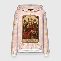 Толстовка-худи женская Леди Гага в виде карты Таро, цвет: 3D-белый