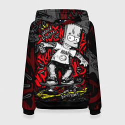 Толстовка-худи женская Татуированный барт, цвет: 3D-черный