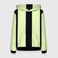 Толстовка-худи женская Color light green black line, цвет: 3D-черный