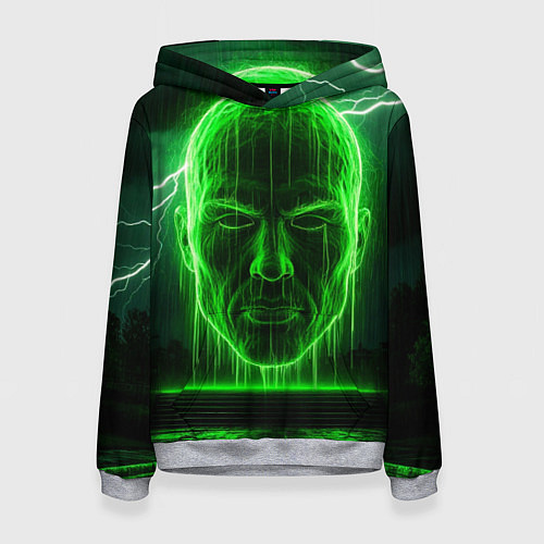 Женская толстовка Неоновая голова / 3D-Меланж – фото 1