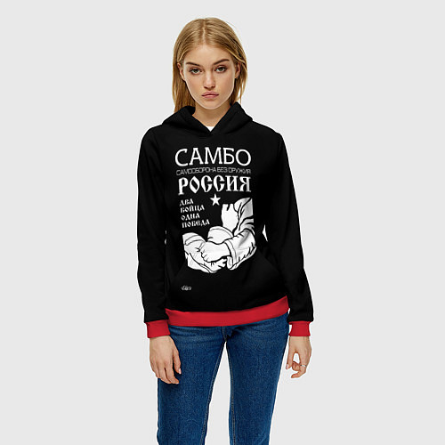 Женская толстовка Самбо - два байца одна победа / 3D-Красный – фото 3