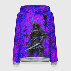 Толстовка-худи женская Призрак самурай - неоновые краски, цвет: 3D-меланж