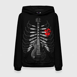 Толстовка-худи женская Rock guitar ribs, цвет: 3D-черный