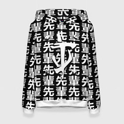 Толстовка-худи женская Doom logo japan, цвет: 3D-белый