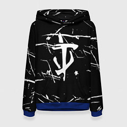 Толстовка-худи женская Doom logo штрихи, цвет: 3D-синий