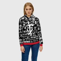 Толстовка-худи женская Doom логотипы всех игр, цвет: 3D-красный — фото 2