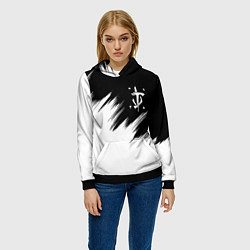 Толстовка-худи женская Doom краски черно белый, цвет: 3D-черный — фото 2