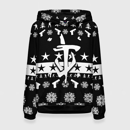 Женская толстовка Doom x csgo winter / 3D-Черный – фото 1