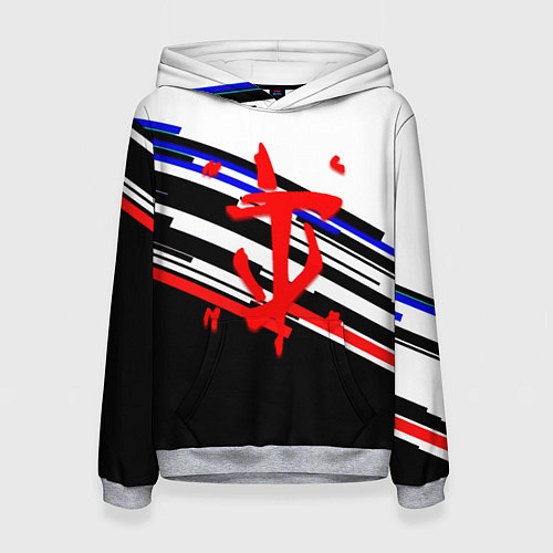 Женская толстовка Doom line color / 3D-Меланж – фото 1