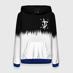 Толстовка-худи женская Doom краски черно белый, цвет: 3D-синий