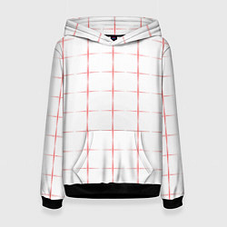 Толстовка-худи женская Color white red crosses, цвет: 3D-черный