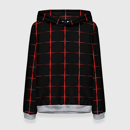 Женская толстовка Color black red crosses / 3D-Меланж – фото 1