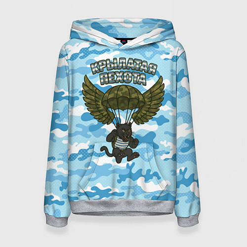 Женская толстовка Крылатая пехота - пантера / 3D-Меланж – фото 1
