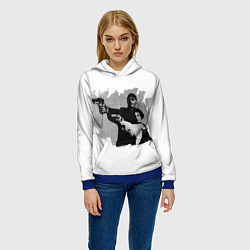 Толстовка-худи женская Леон рисунок, цвет: 3D-синий — фото 2