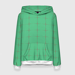Толстовка-худи женская Color green stripes, цвет: 3D-белый