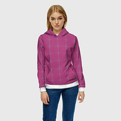 Толстовка-худи женская Color pink stripes, цвет: 3D-белый — фото 2